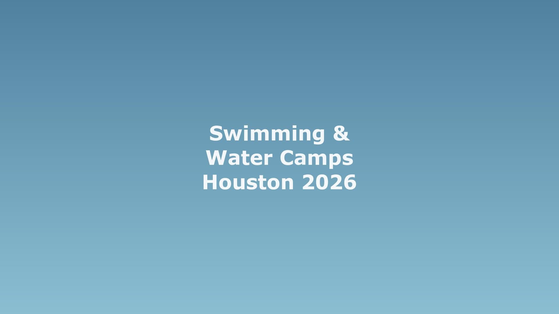 Children splashing and swimming in a bright blue pool during a Houston summer camp session