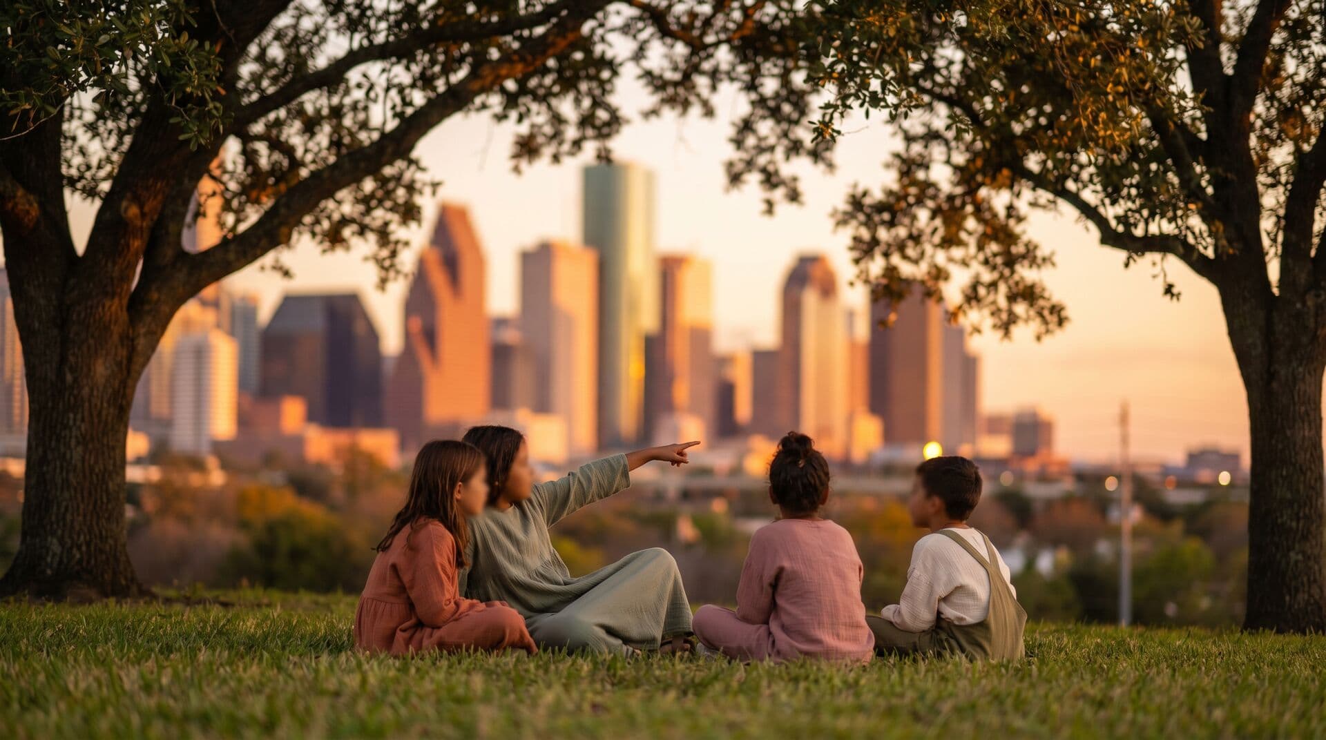 Aerial view of Houston freeways and neighborhoods showing the I-610 Loop and suburban corridors