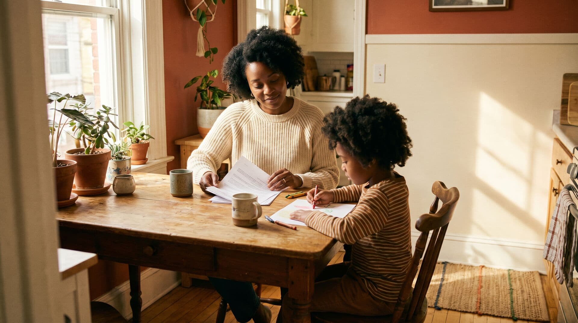 Parent reviewing summer camp financial aid and scholarship options